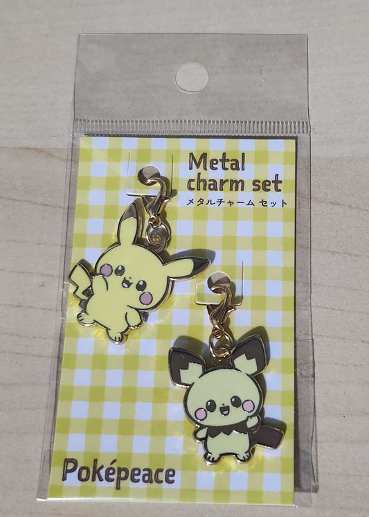 Pokemon Metal Charm Set - Pikachu & Pichu